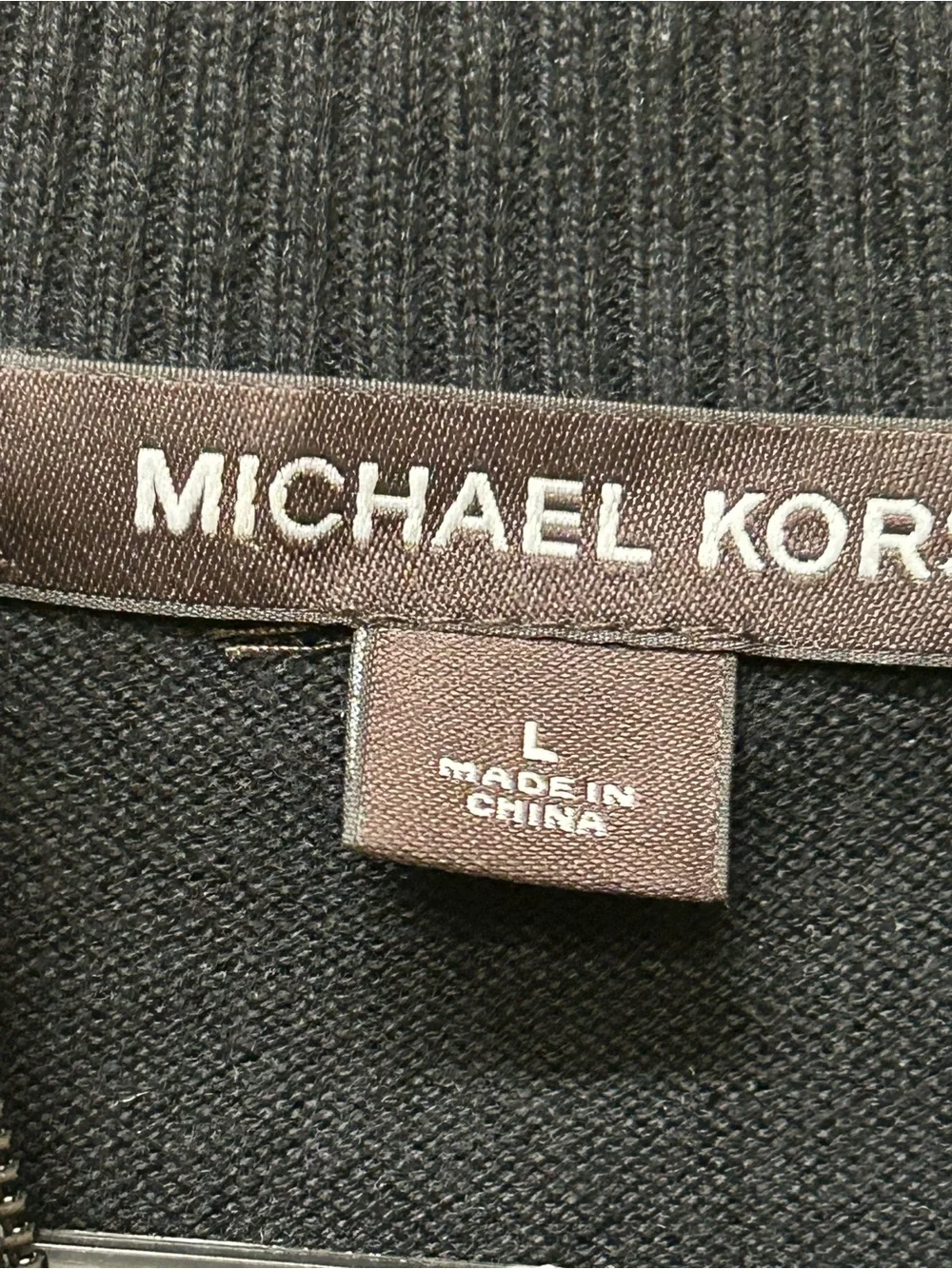 Michael Kors Black 1/4 Quarter Zip Long Sleeve Pullover Sweatshirt Men's Large
